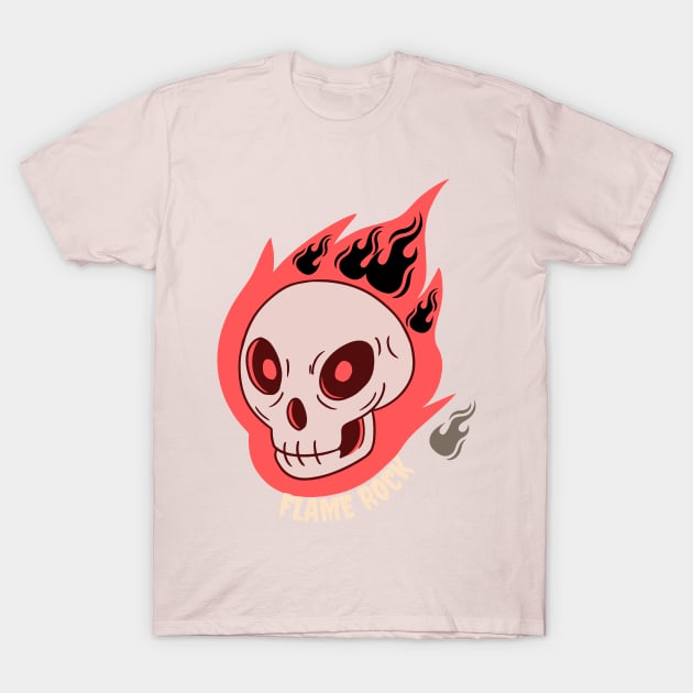 flame rock skull T-Shirt by BeeFlash